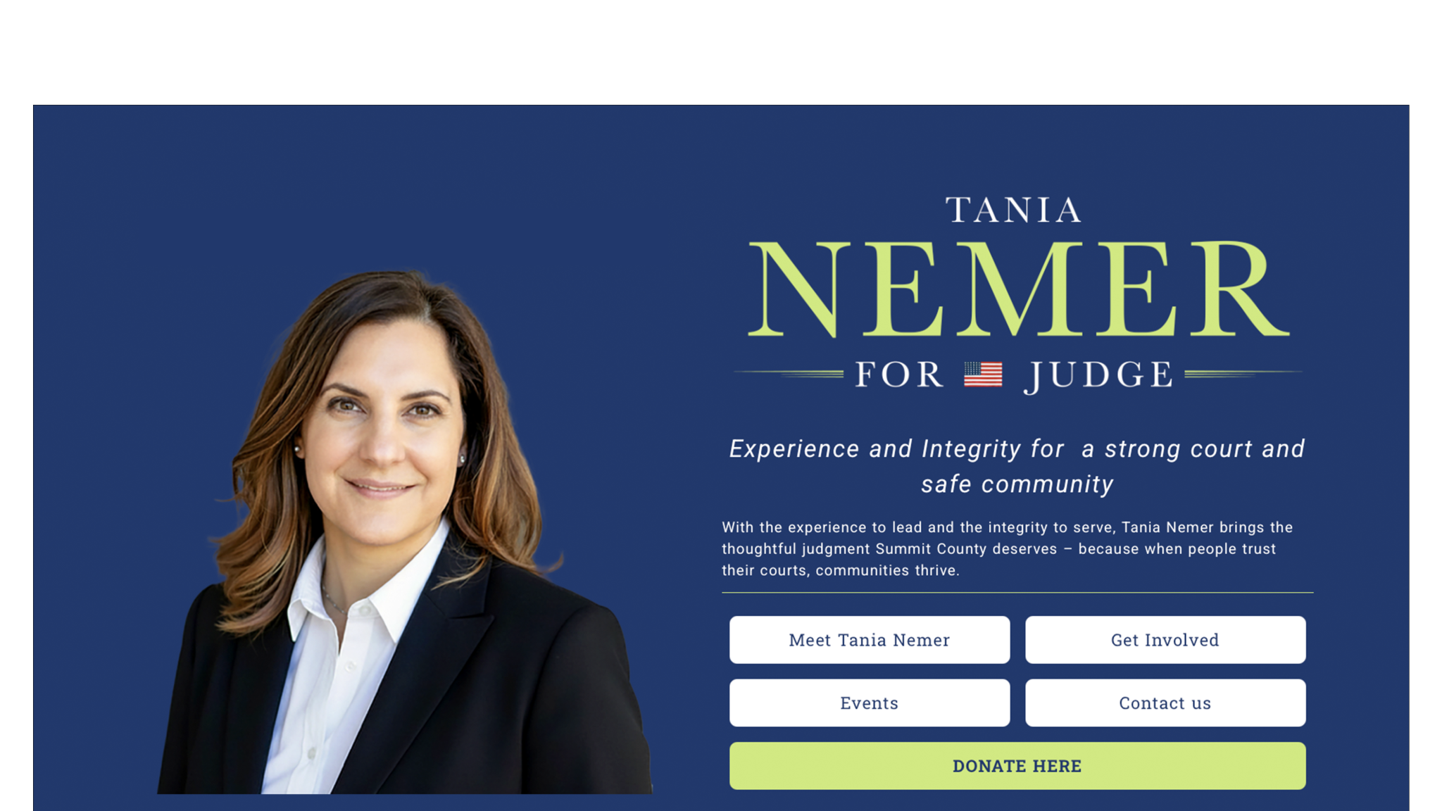 Tania Nemer for Judge Web Design