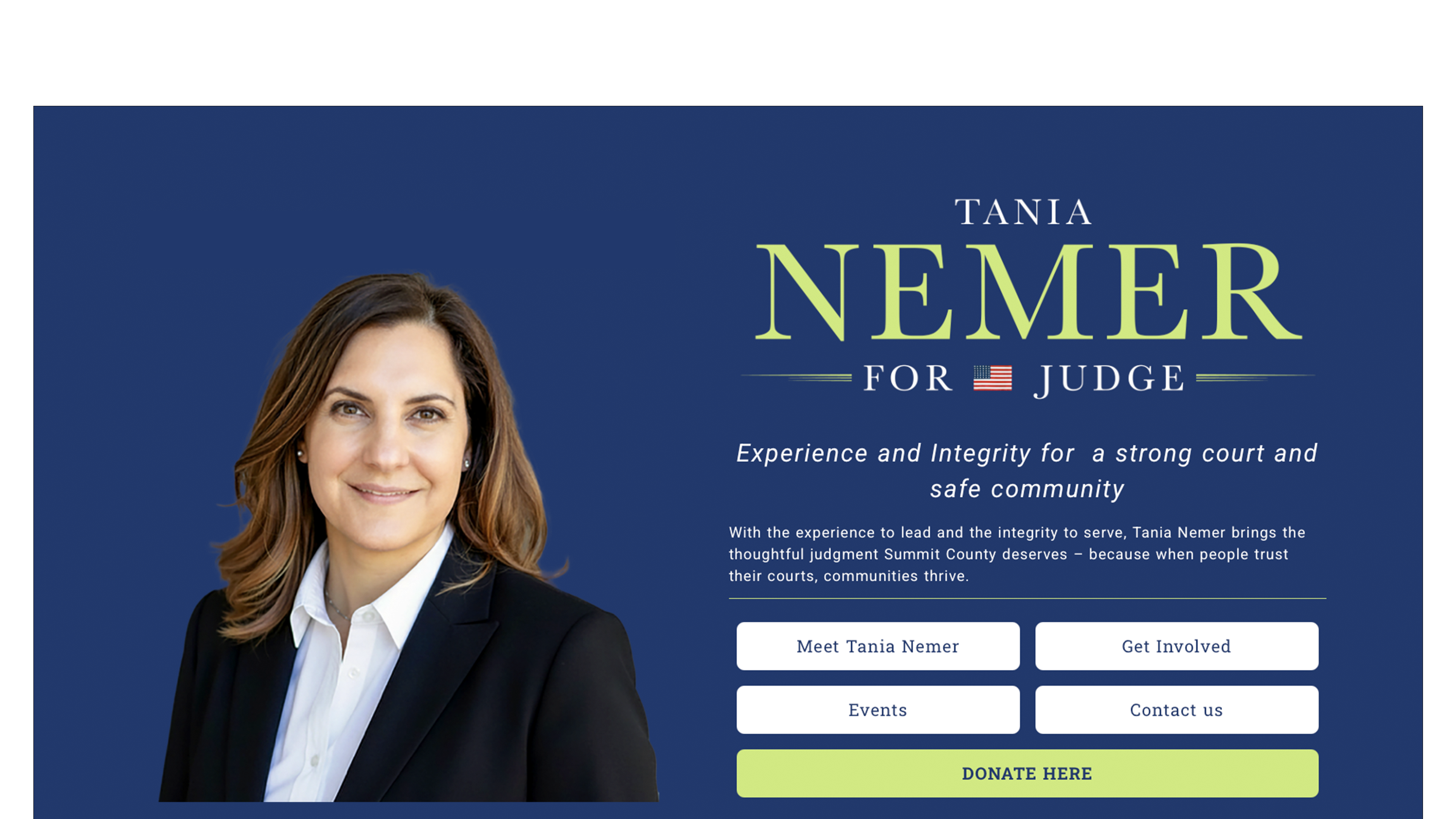 Tania Nemer for Judge Web Design
